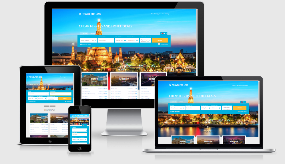 Travel agency website, hotels, flight, affiliates ...