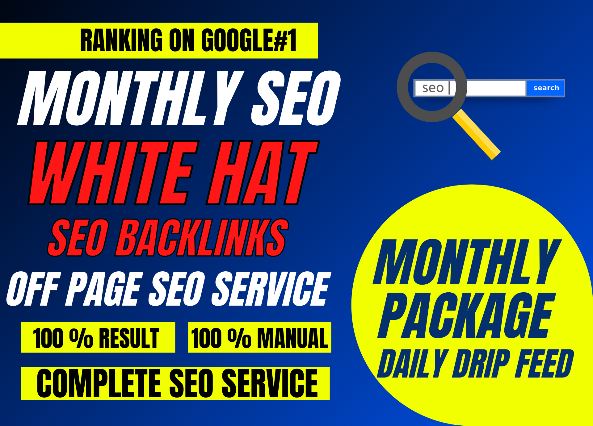 Rank Page 1 - Monthly Seo Package With Daily Reports,...