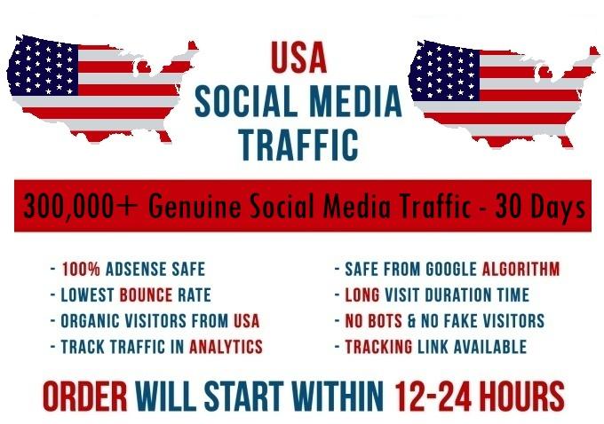 Send real 5k-300k USA based Social Media traffic