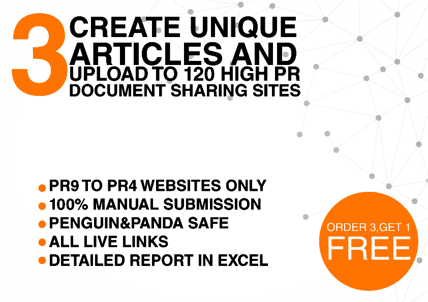 I will write 3 articles and manully create 120 high d...