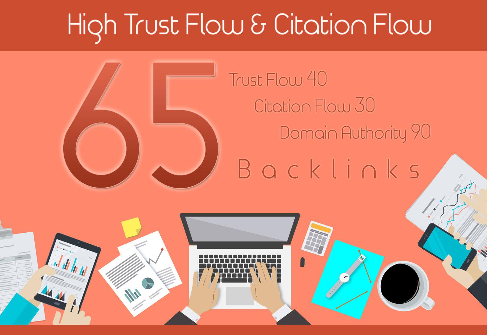 do 65 high TRUST flow and Citation flow dofollow back...