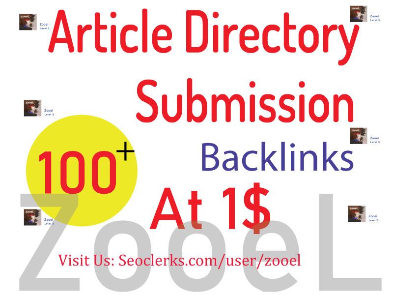 Create 100+ Article Directory Submission backlinks - ...