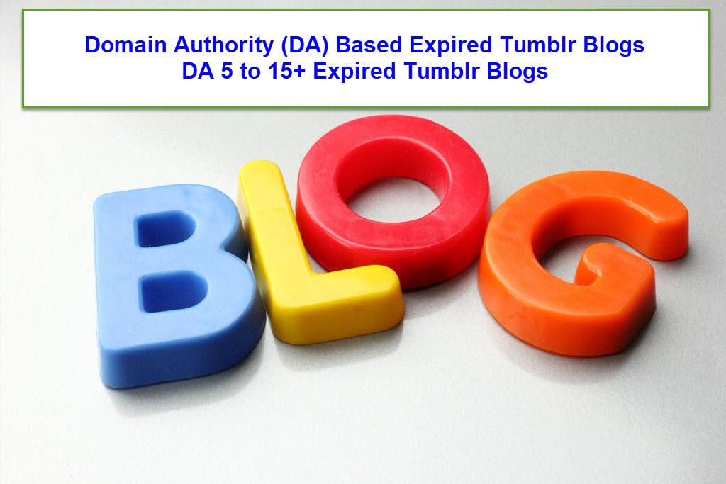 Domain Authority DA Based Expired Tumblr Blogs