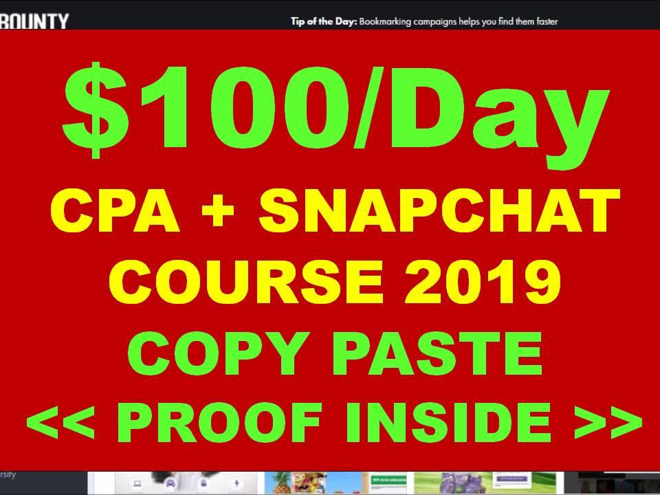 Make 100 USD Day With Cpa On Snapchat 2019