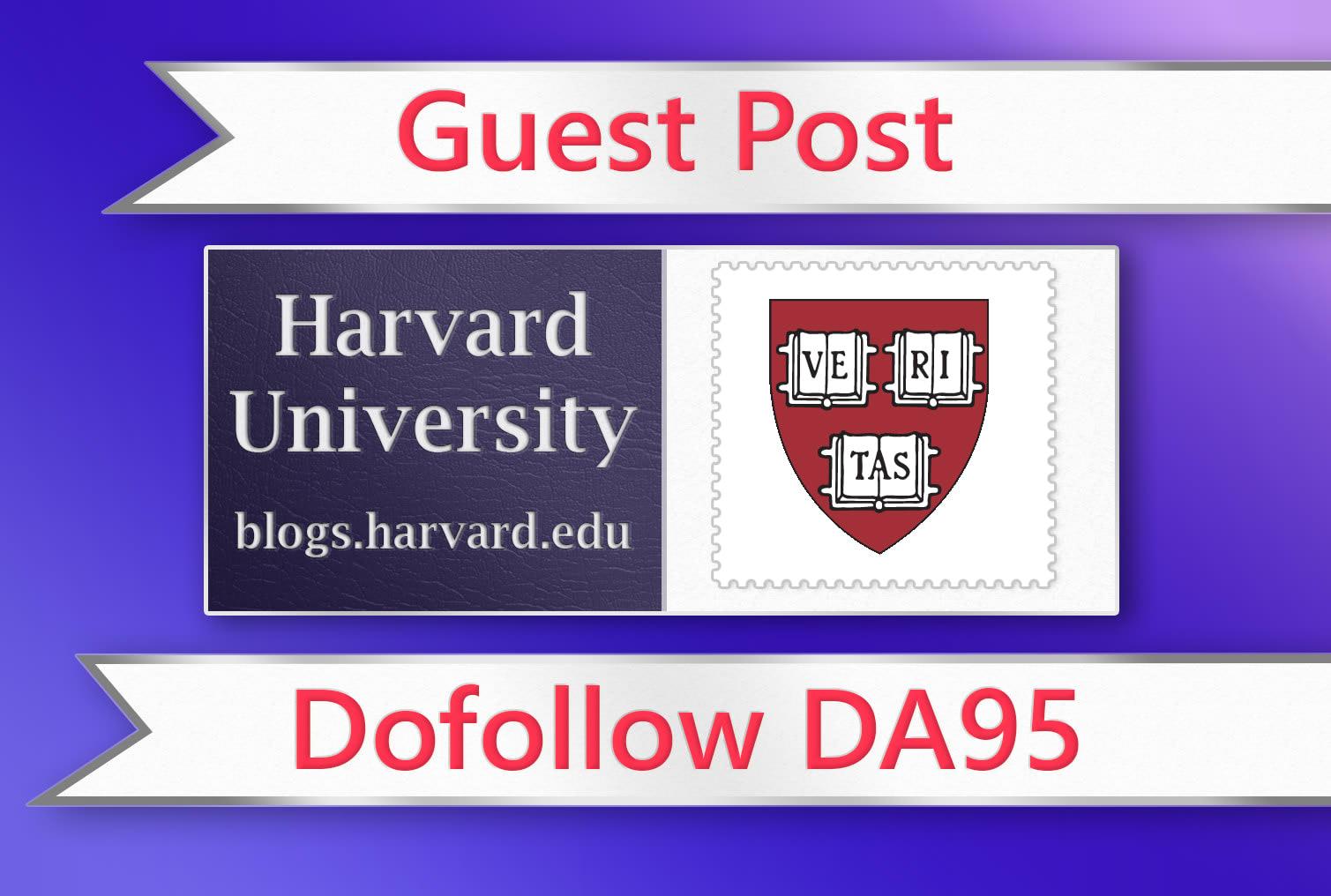 will publish a guest post with backlink in harvard un...