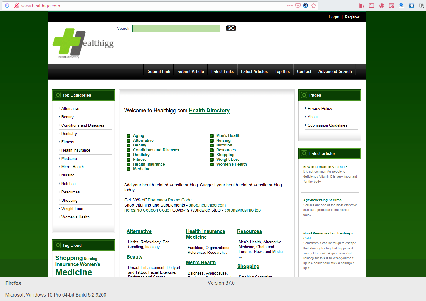 Add your website/blog to health directory - Healthigg...
