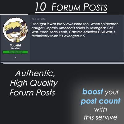 10 High-Quality Forum Posts on your forum. Boost Your...