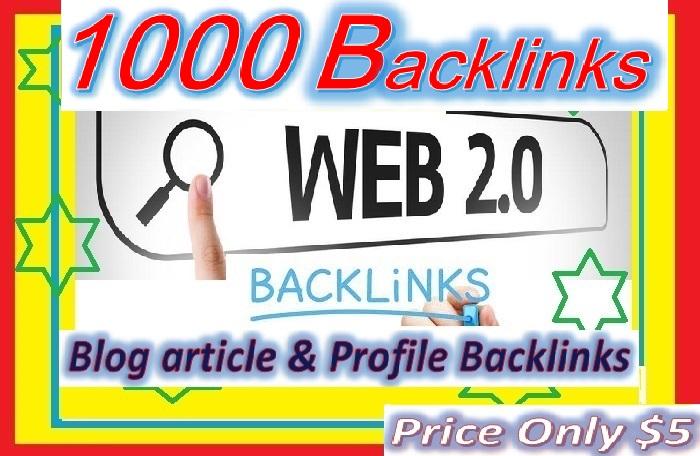 Will Create 1000+ Web2.0 Backlinks for your websites ...