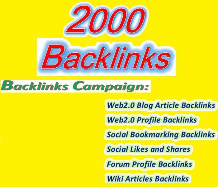 Create 2000 HQ Backlinks through SEO Campaign for you...