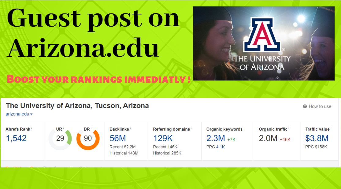 Guest post on arizona. edu Domain Rating 90 more than...