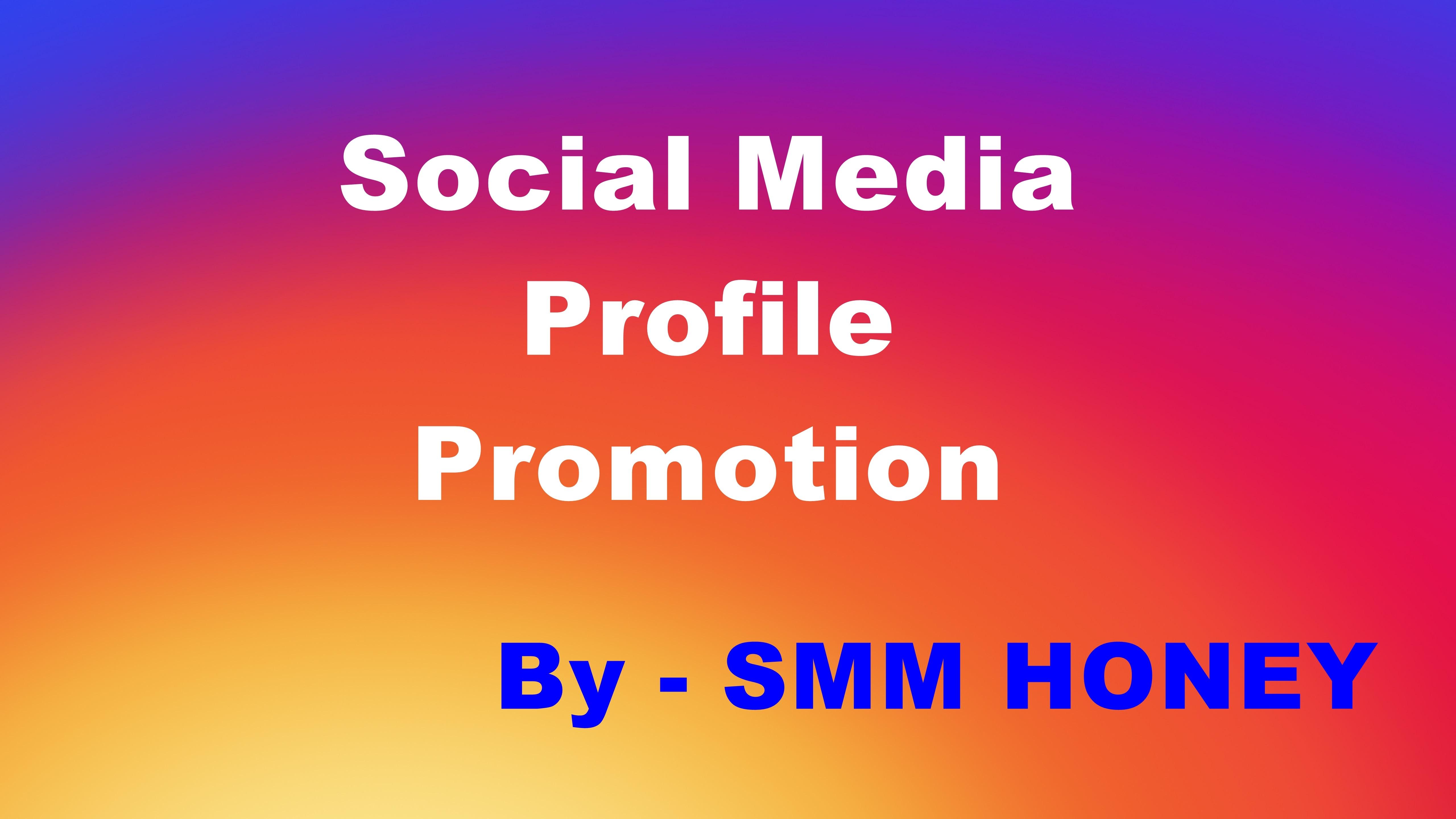 Provide you high quality social media profile promoti...