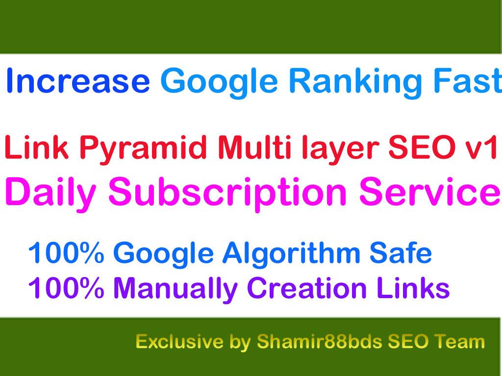 Link Pyramid Multi layer SEO v1 - Daily Basis - 30 Li...