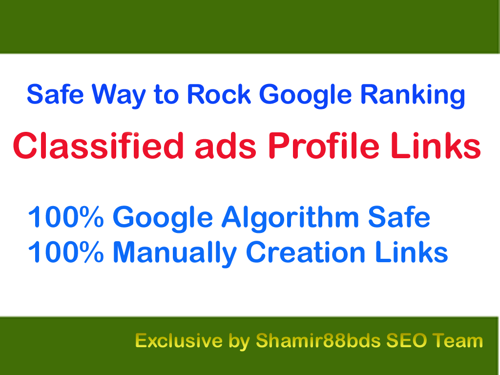 Safe 40 Classified Profile Links to Rank 1 On Google