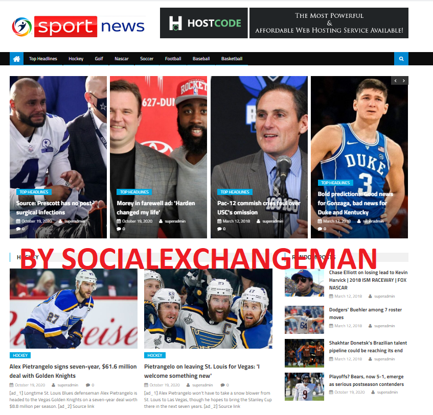 Turnkey Automated sports news Affiliate website