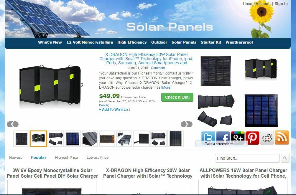 Solar Panels Amazon Store Website