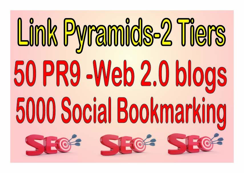 50 PR9 -Web 2.0 blogs SEO Backlinks & 5000 Social...