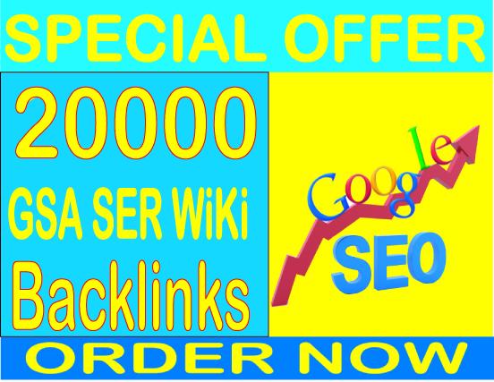 Get 20000 GSA SER Wiki Backlinks Boost your alexa
