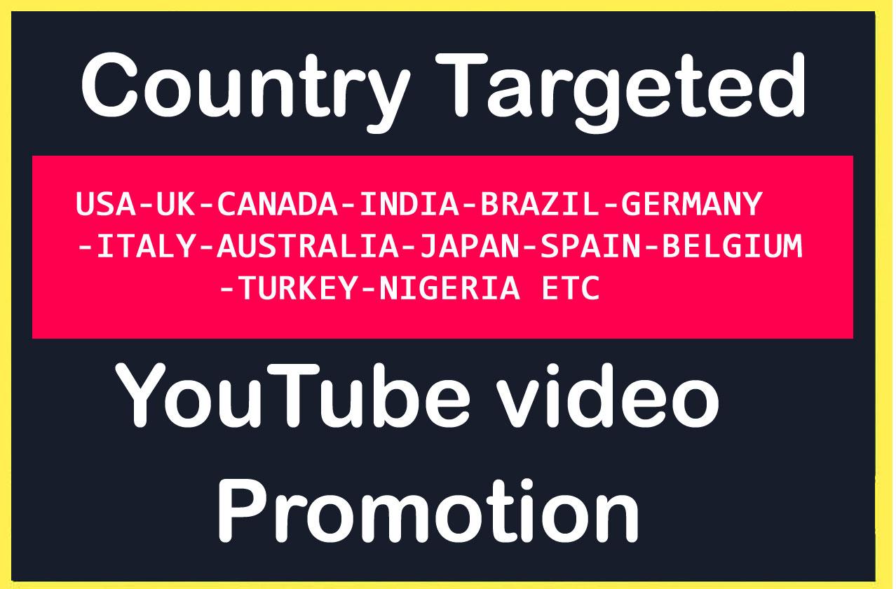 Targeted YouTube video Promotion in USA, UK, Italy,...