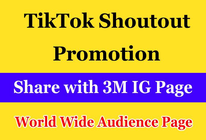 TikTok Promotion via Share on 3M Instagram Followers ...