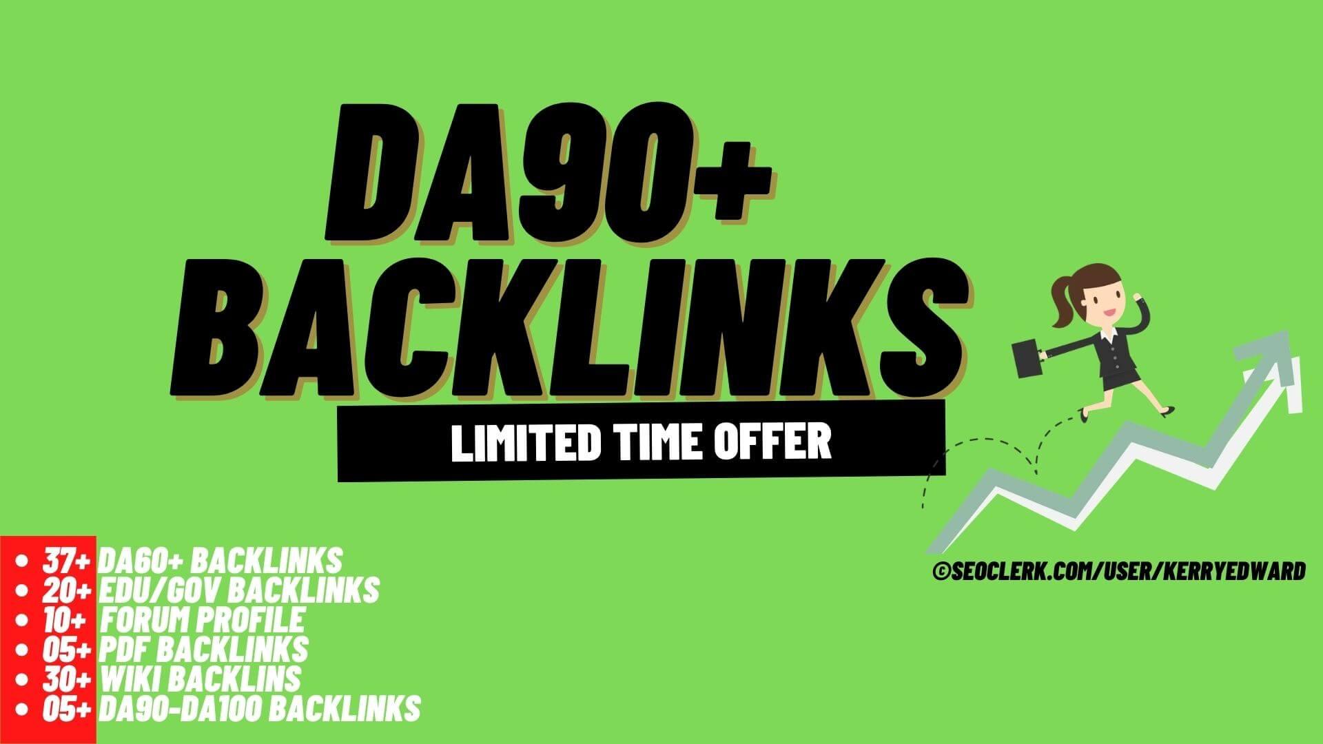 DA90+ Backlinks - 20 Edu/Gov, 30 Wiki, 10 Forum, 0...