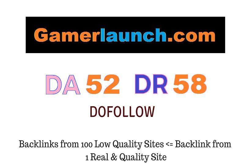 Guest Post on Gambling Website Gamerlaunch. com DA 52...