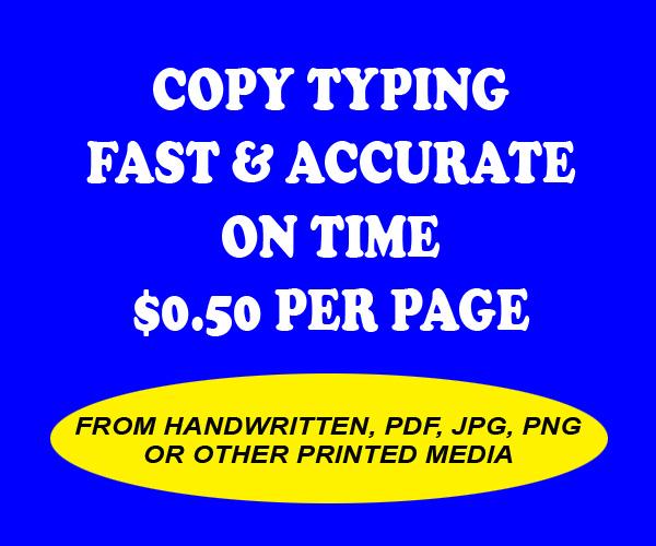 Fast and Accurate Copy Typing From JPEG, PDF, Handw...