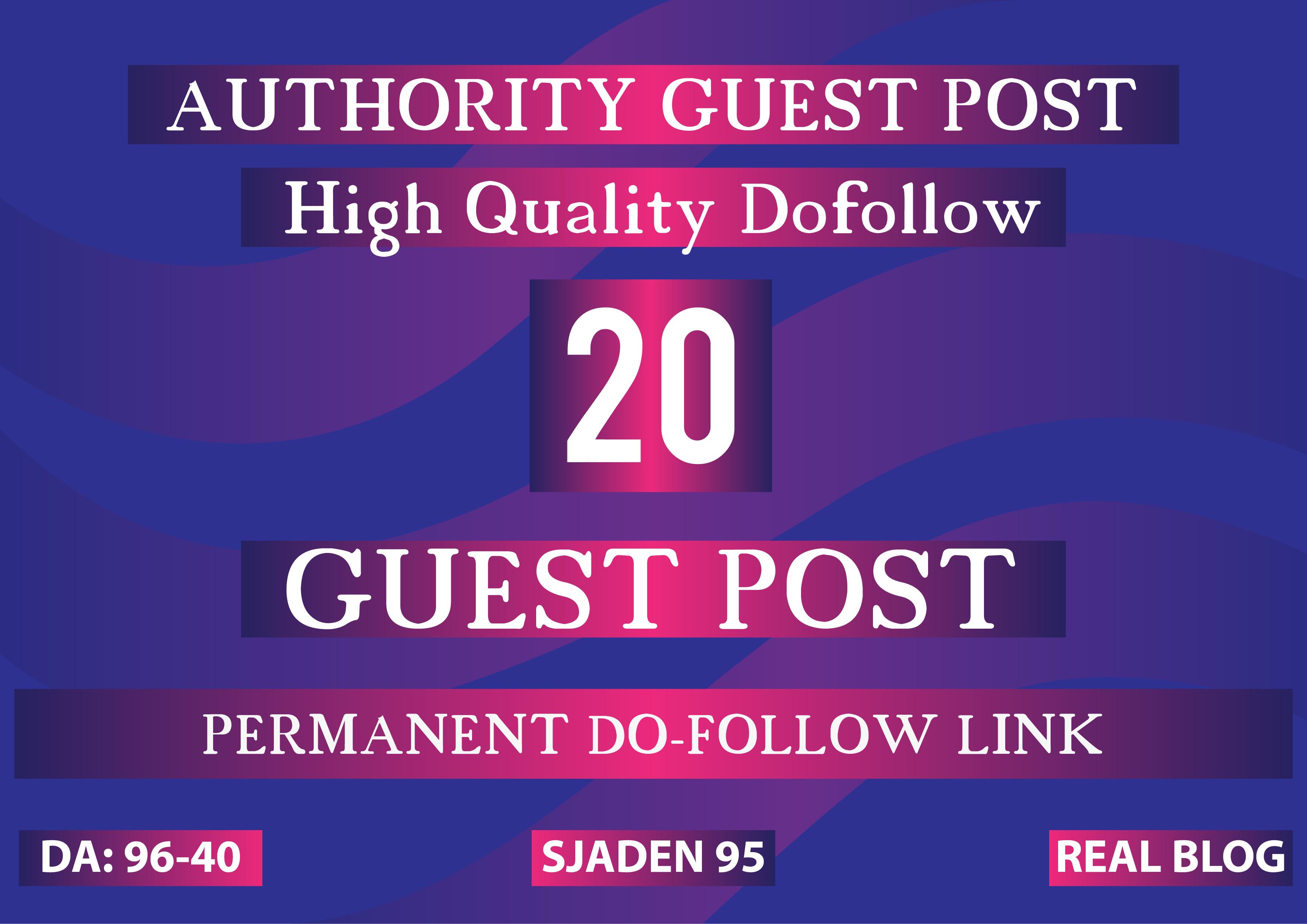 Create 20 Guest P0st on High Page And Domain Authorit...