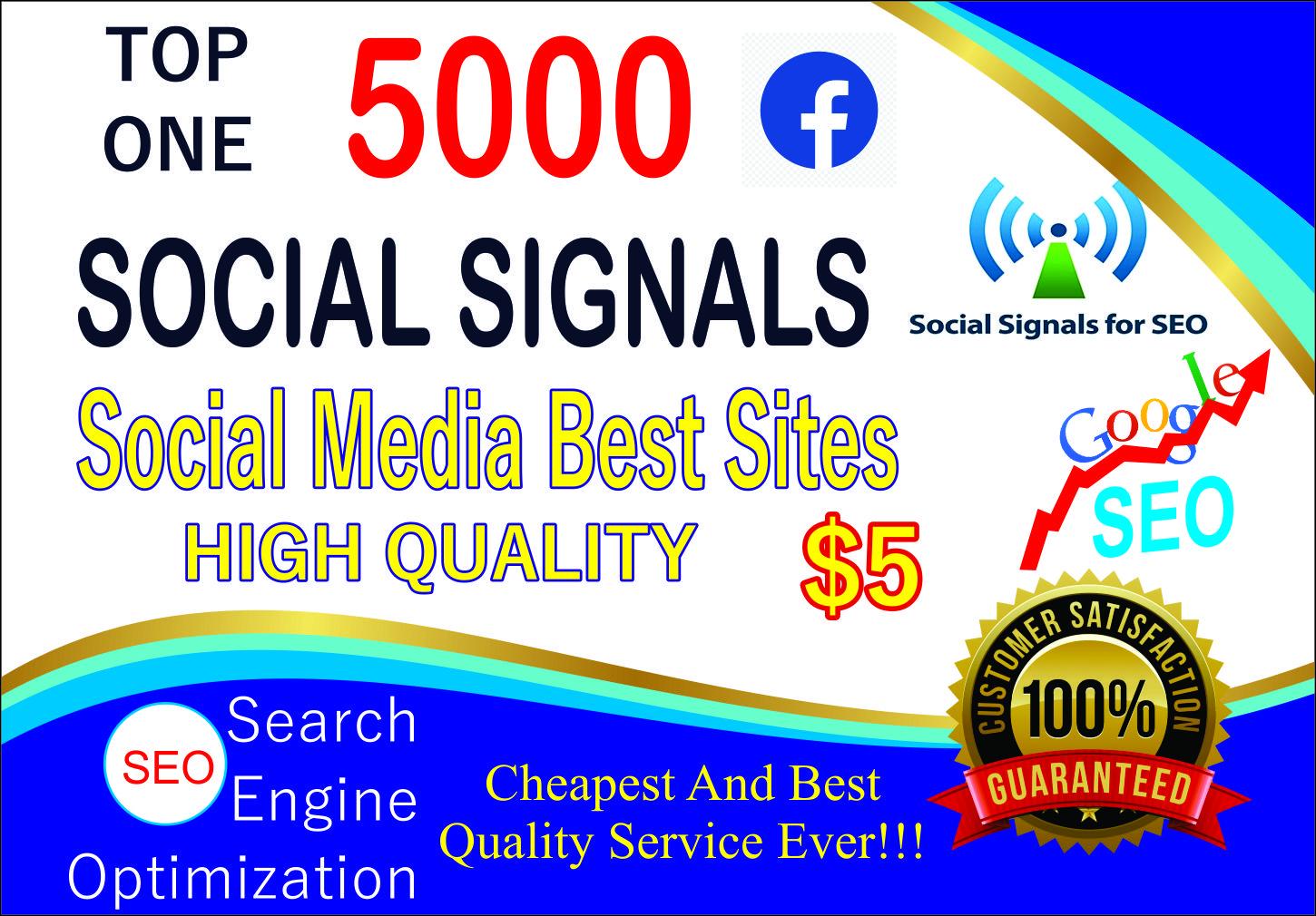 Social Media 5000+ PR9 DA95 PA100 Share Real SEO Soci...