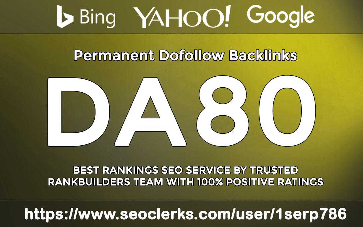 Build 5 Permanent DR 80+ Dofollow Backlink For Rankin...