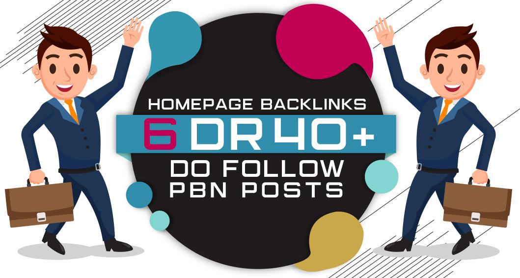 Do 6 Manual HIGH DR 40 Plus Homepage PBN Backlinks