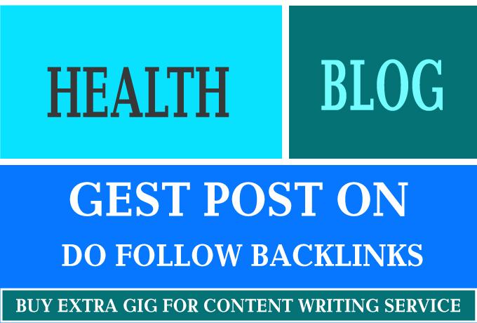 I will guest post on high quality health blog
