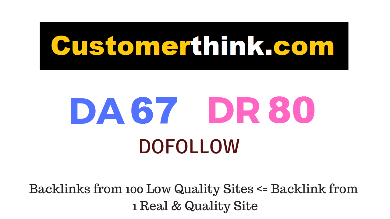 Guest Post on Customerthink. com DA67 DR80