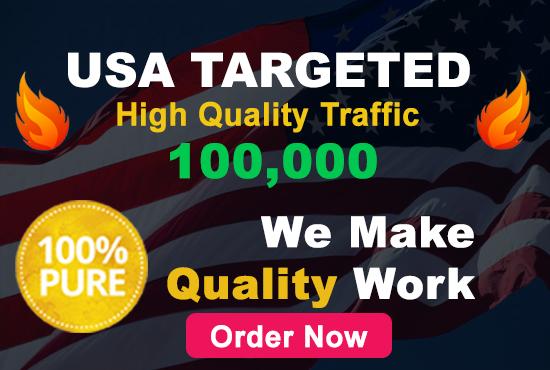 send 100,000 target website visitors from USA country...