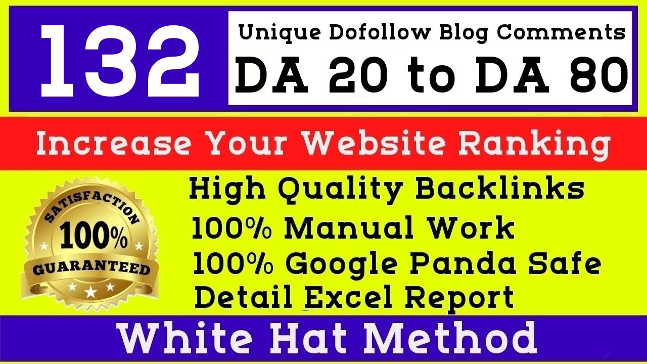 I will manually post 132 High DA Blog Comments