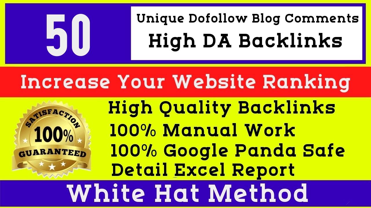 I will Manually do 50 high quality dofollow High DA b...