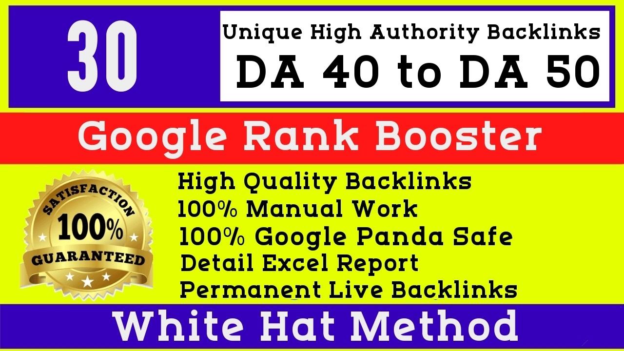 I will do 30 manual high authority seo White hat prof...