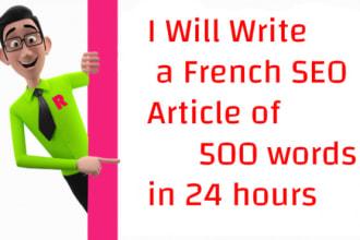 write an unique french article SEO of 500 words in 24...