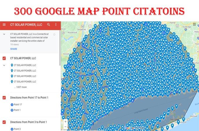 I will create 300 google map point citations for any ...