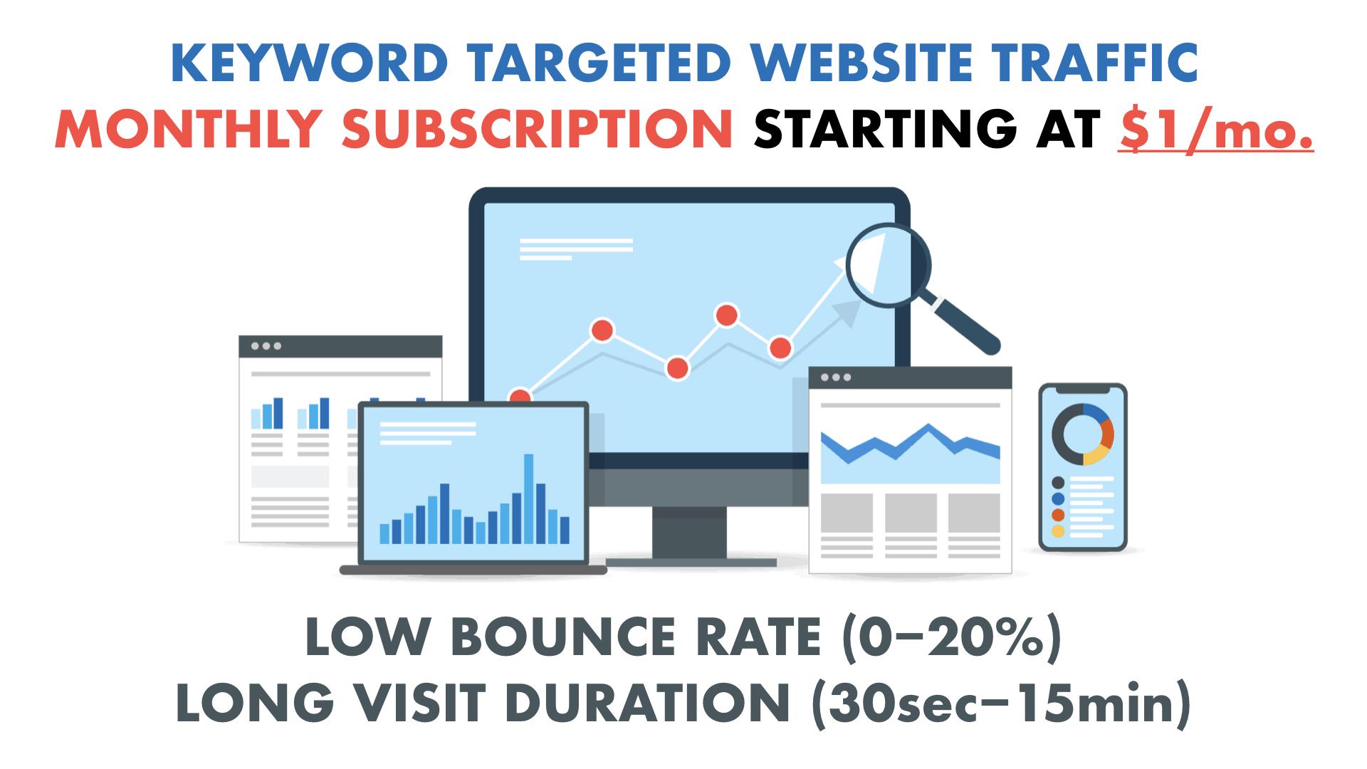 UNLIMITED KEYWORD TARGETED Traffic with Low Bounce Ra...