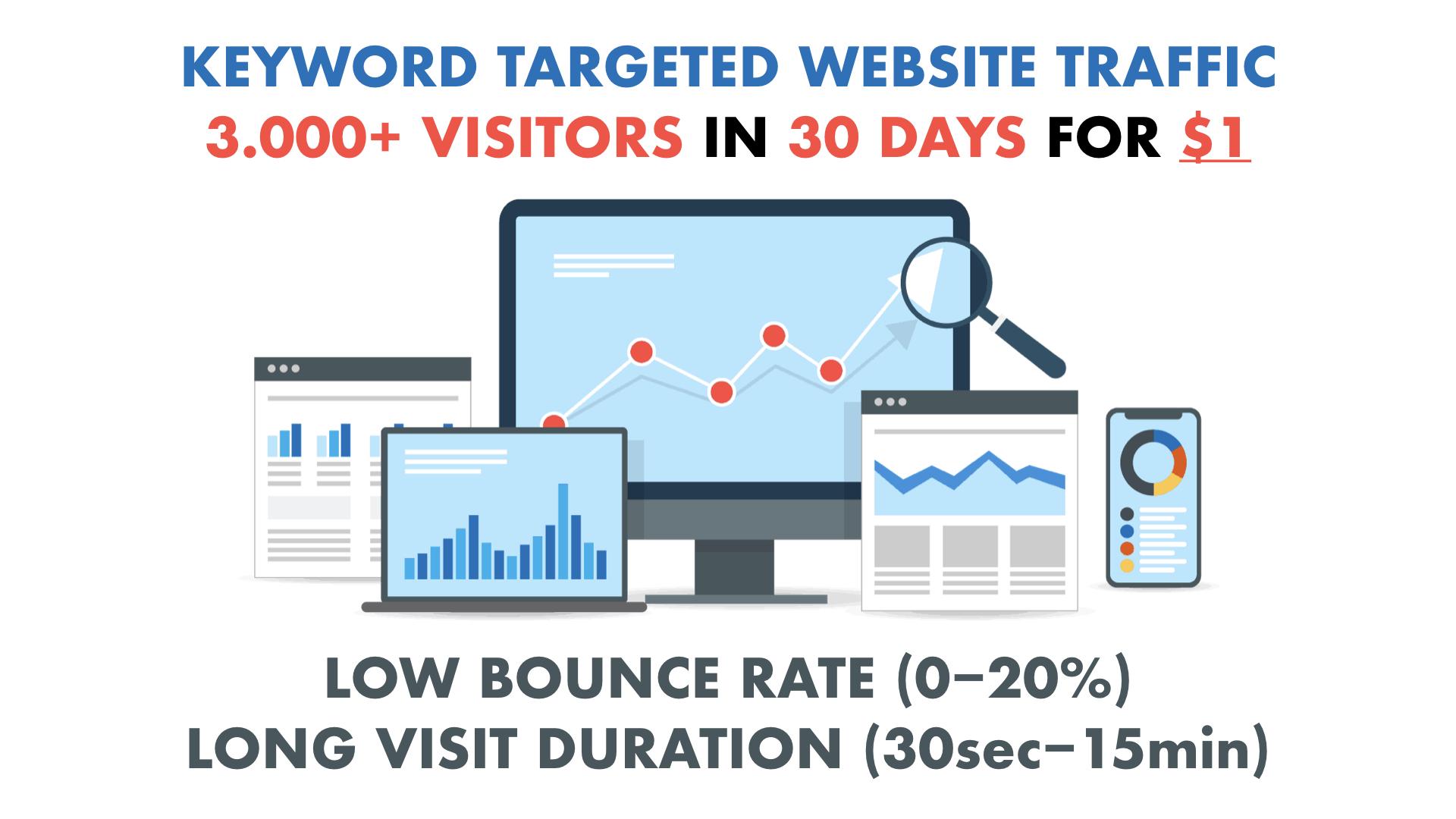 KEYWORD TARGETED Website Traffic with Low Bounce Rate...