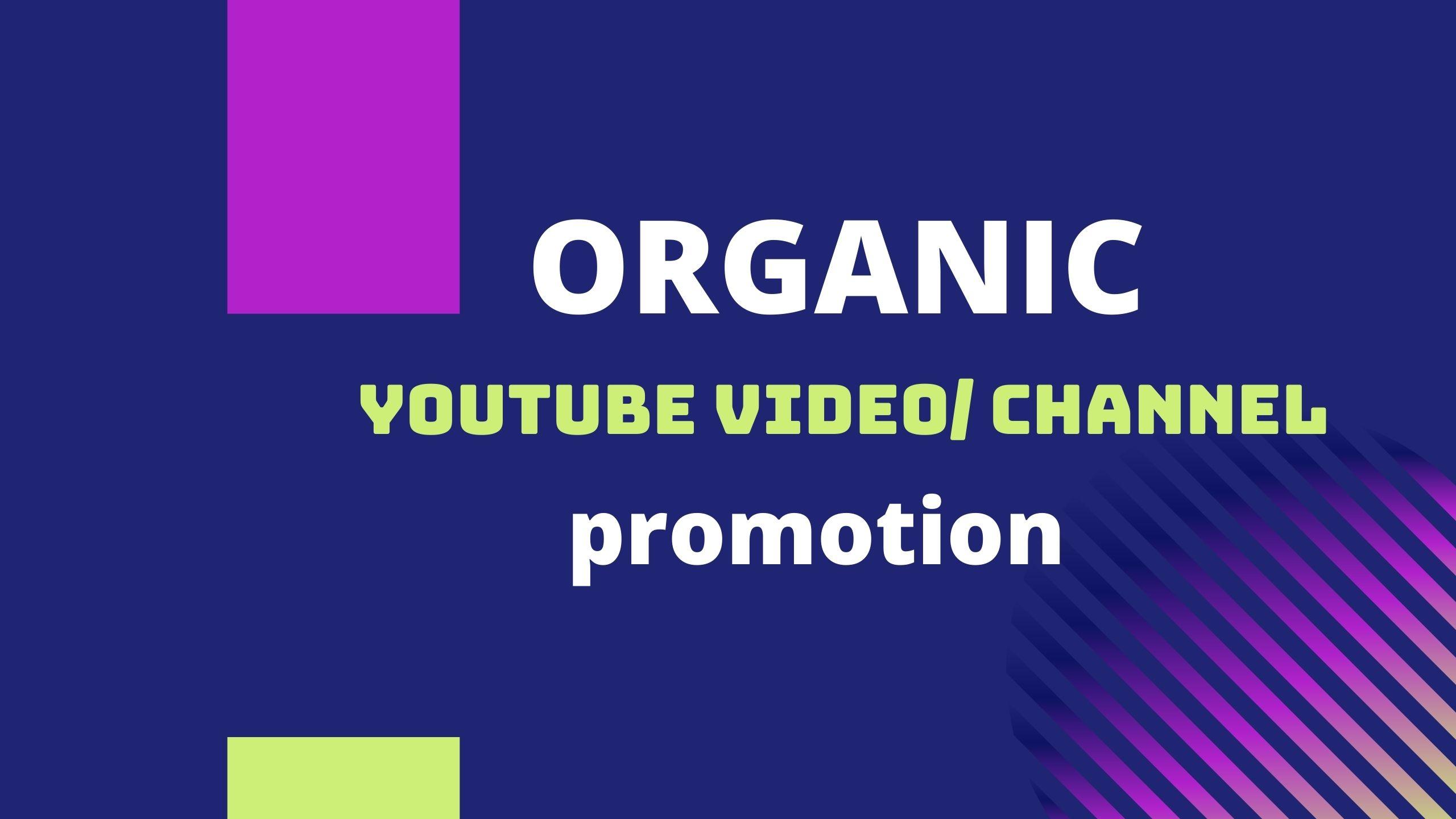 Organic Youtube video promotion and Marketing to grow...