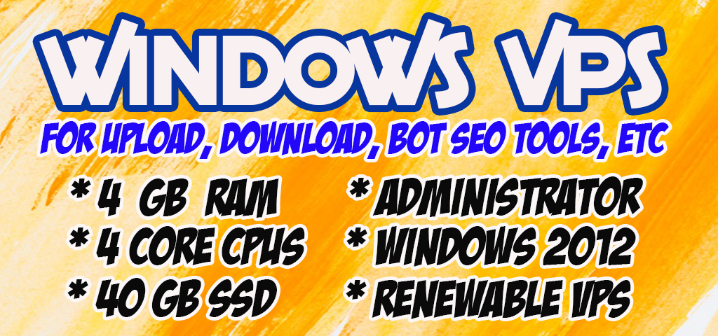 Rdp Windows Vps Cpu 4 Core Ram 4 GB SSD 40 gb ReNEWab...