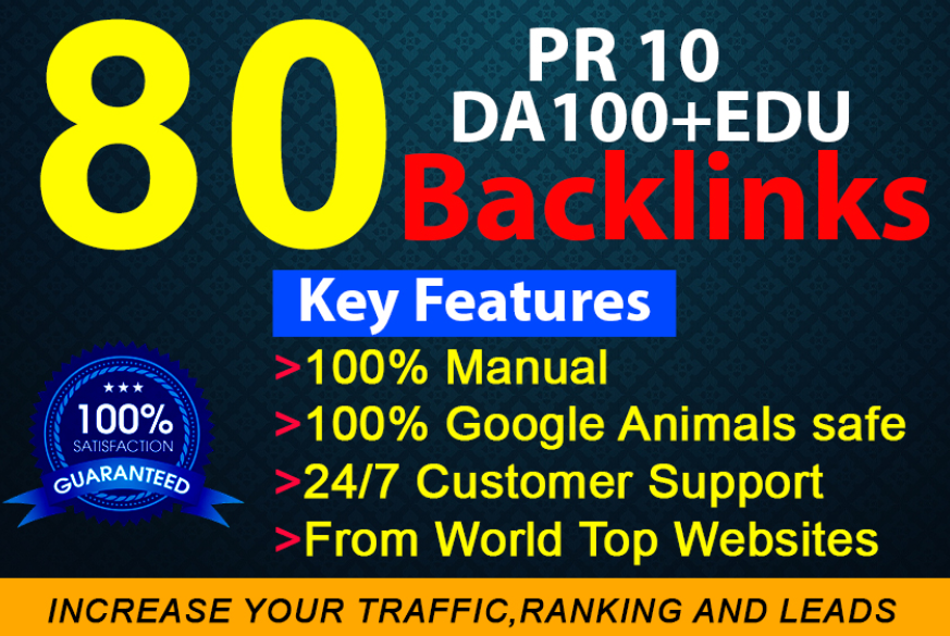 MANUALLY Do 80 UNIQUE PR10 SEO BackIinks on DA100 sit...