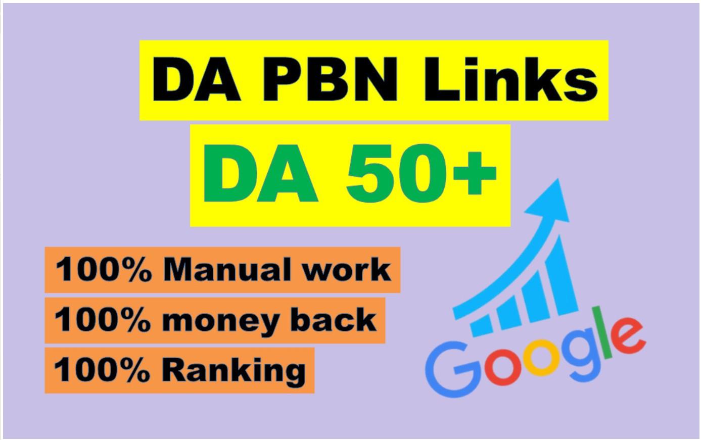 Create 100 High Quality HomePage DA 50+ PBN Backlinks