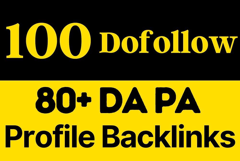 I will do 100 Dofollow High DA80+ SEO Profile Backlin...