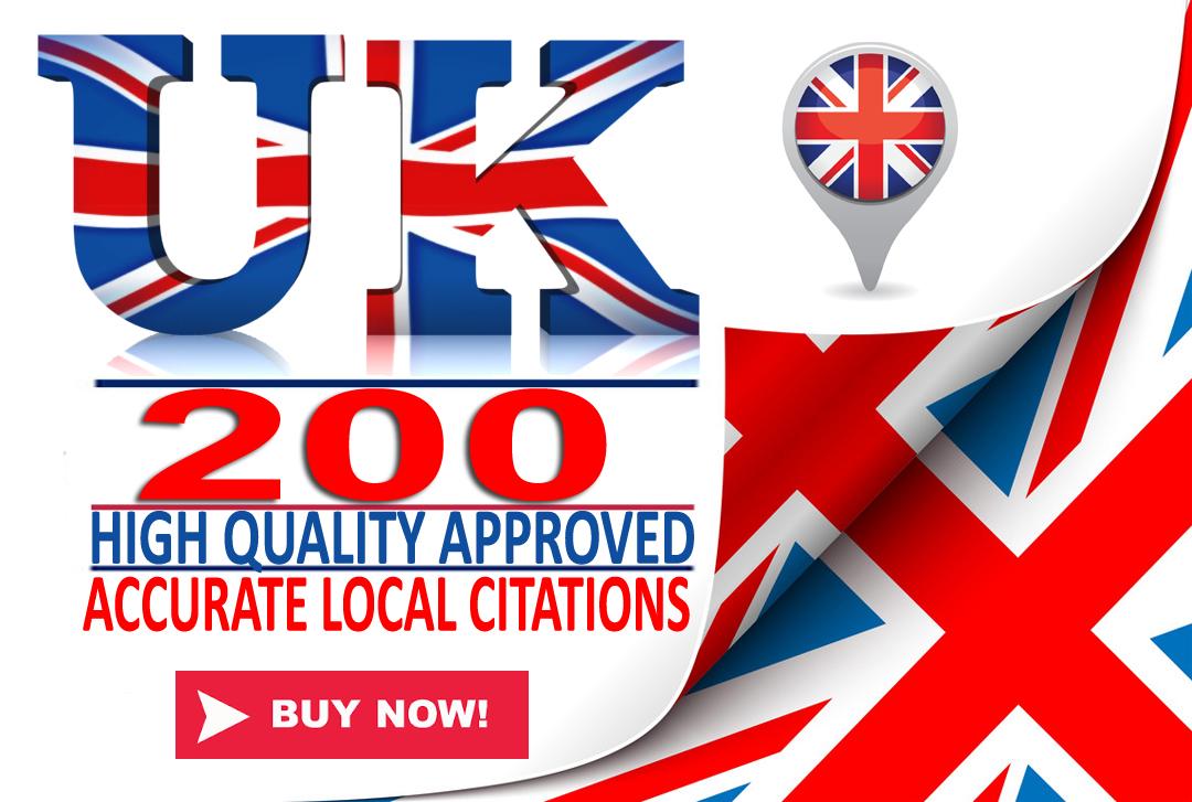 I will do high quality 200 APPROVED UK local SEO cita...
