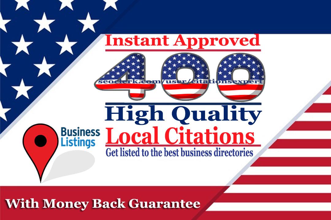 you will get 400 Instant Approved USA local citations...