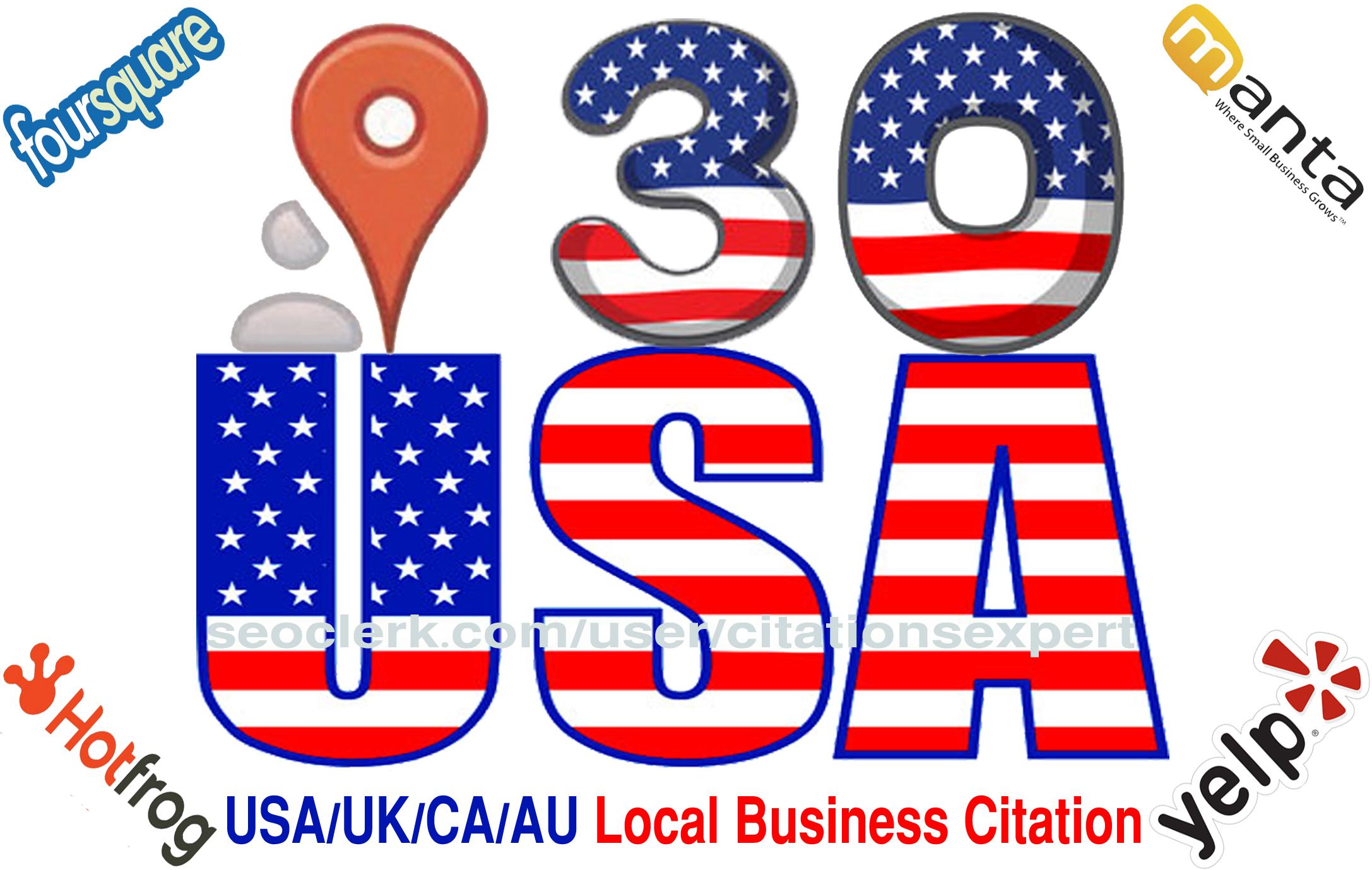 I will do Manually TOP 30 Live USA/UK/CA/AU Local Cit...