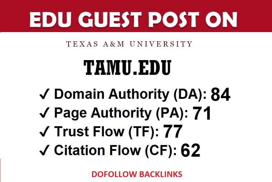 I Will Publish a Guest Post on TAMU EDU DA 84
