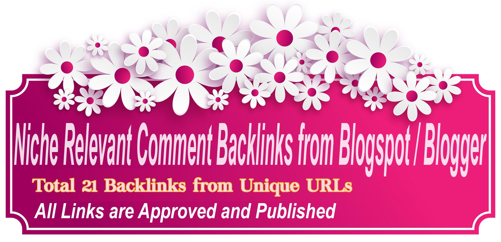 Human created Niche Relevant HD Comment Backlinks fro...